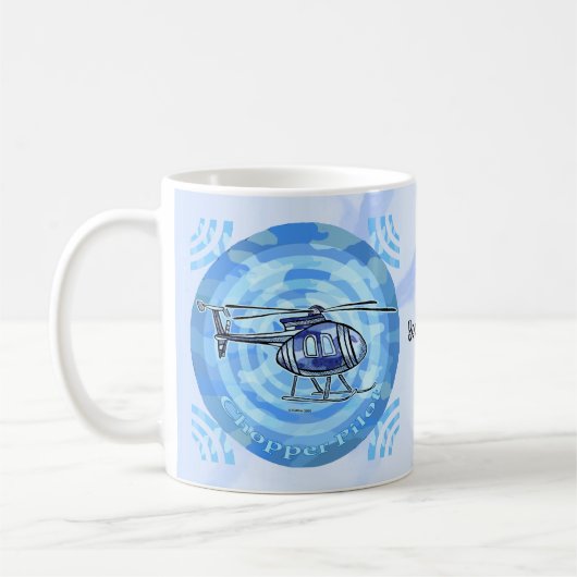 Helikopter mok met blauwe lucht (Links)