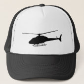 Helikopter of zwarte piloot Silhouette Trucker Pet (Voorkant)
