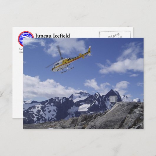 Helikopter op het Briefkaart Juneau Icefield (Voorkant / Achterkant)