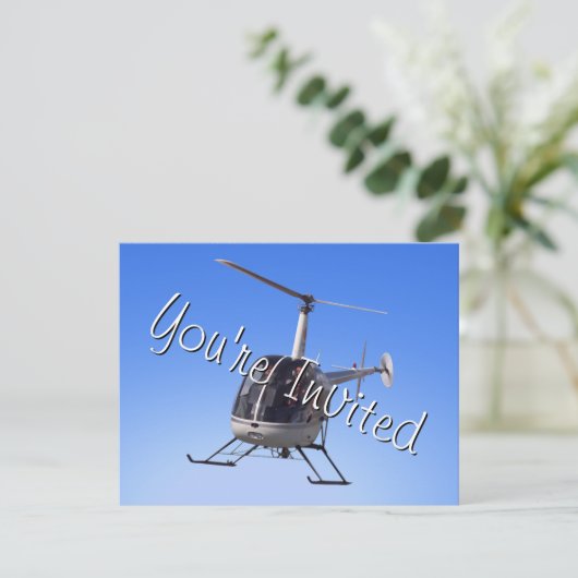Helikopter Party Uitnodigingen Helikopter RSVP Kaa (Staand voorkant)