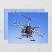 Helikopter Party Uitnodigingen Helikopter RSVP Kaa (Voorkant / Achterkant)
