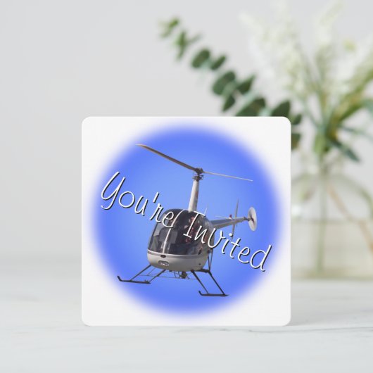 Helikopter Party Uitnodigingen Helikopter RSVP Kaa (Staand voorkant)