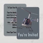 Helikopter Party Uitnodigingen Helikopter RSVP Kaa (Voorkant / Achterkant)