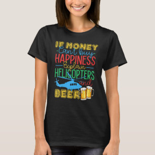 Helikopter Pilo Beer Flying Aviation T-shirt