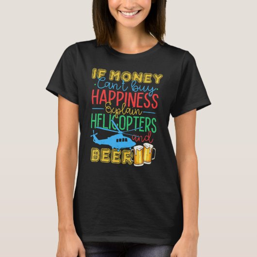 Helikopter Pilo Beer Flying Aviation T-shirt (Voorkant)