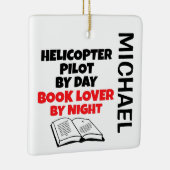 Helikopter piloot houdt van lezen van DOUANE Keramisch Ornament (Rechts)