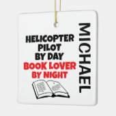 Helikopter piloot houdt van lezen van DOUANE Keramisch Ornament (Links)