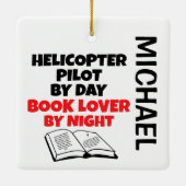 Helikopter piloot houdt van lezen van DOUANE Keramisch Ornament (Achterkant)