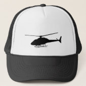Helikopter Pilot Silhouette Flying Trucker Pet (Voorkant)