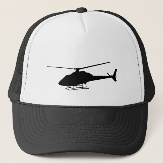 Helikopter Pilot Silhouette Flying Trucker Pet (Voorkant)