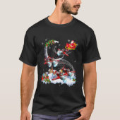 Helikopter Reindeer Santa Funny Piloot met Kerstmi T-shirt (Voorkant)