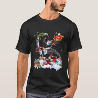 Helikopter Reindeer Santa Funny Piloot met Kerstmi T-shirt