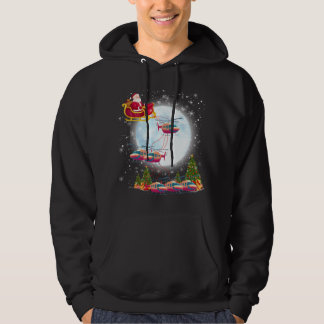 Helikopter Reindeer Santa's Sleigh Pilot Kerstmis Hoodie