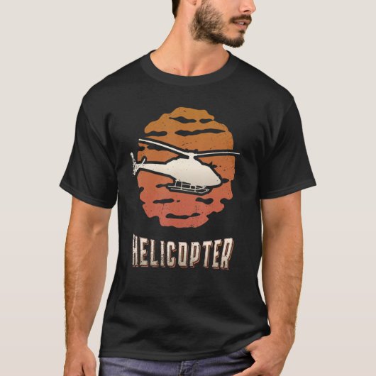 Helikopter Retro Classic Sunset T-shirt (Voorkant)