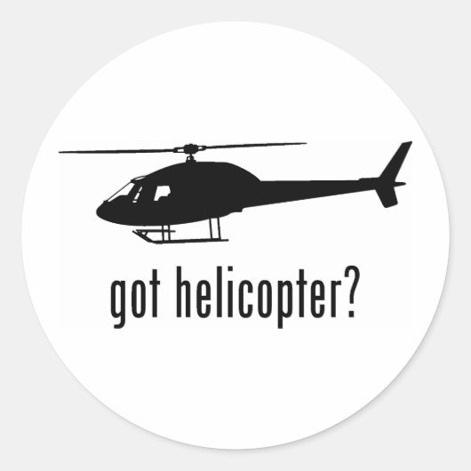 Helikopter Ronde Sticker (Voorkant)