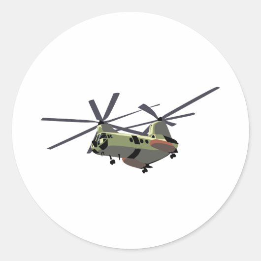 helikopter ronde sticker (Voorkant)