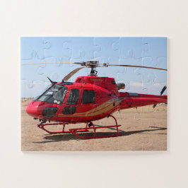 Helikopter, rood, vliegtuig legpuzzel
