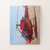 Helikopter, rood, vliegtuig legpuzzel (Verticaal)