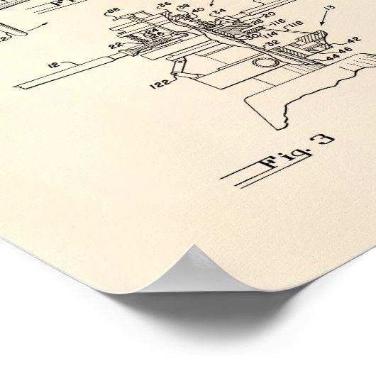 Helikopter rotors 1953 oude patent art Peper Poster (Hoek)