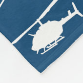 Helikopter Silhouettes // Navy Blue // Fleece Deken (Hoek)