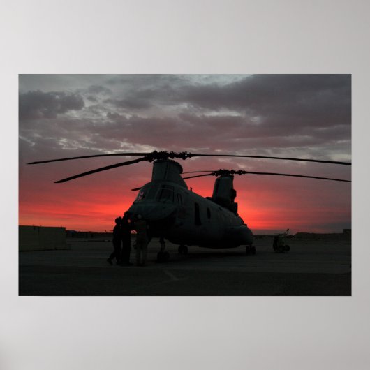 Helikopter Sunrise Poster (Voorkant)