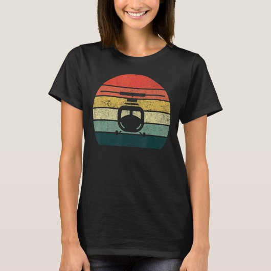 Helikopter T - shirts Retro Style Pilot (Voorkant)