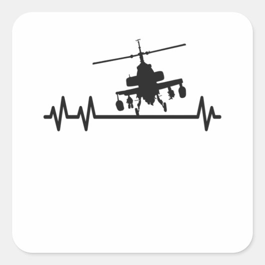 Helikopter tegen hartslag aanval vierkante sticker (Voorkant)