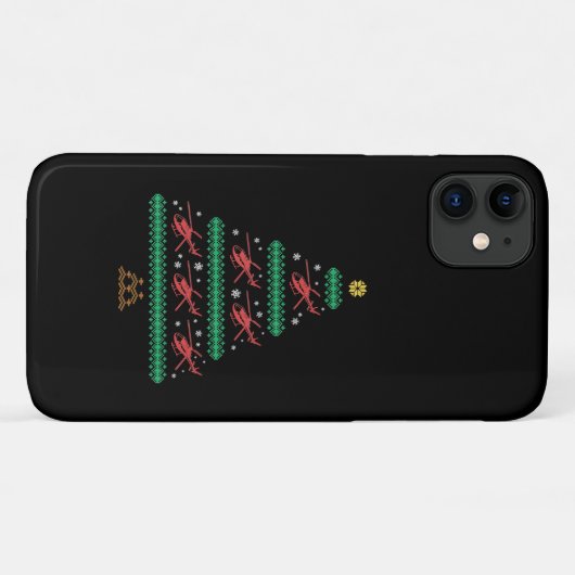 Helikopter Ugly Kerstmis Pilot Xmas Tree Gift Case-Mate iPhone Case (Achterkant (horizontaal))