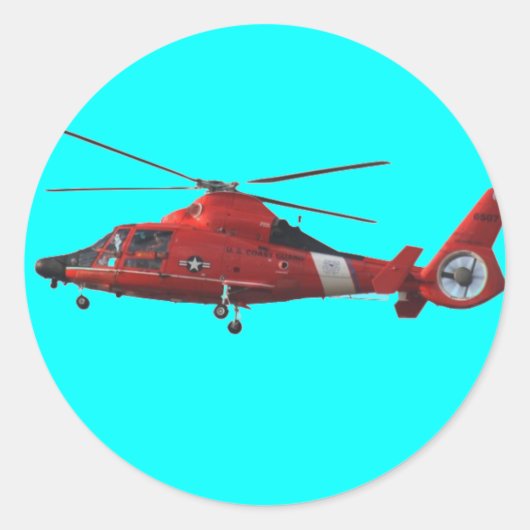 HELIKOPTER VAN DE KUSTWACHT RONDE STICKER (Voorkant)
