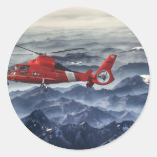 HELIKOPTER VAN DE KUSTWACHT RONDE STICKER