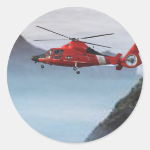 Helikopter van de Oranje kustwacht Ronde Sticker