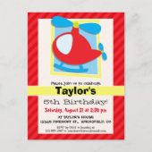 Helikopter van kind; Scarlet Red Stripes Briefkaart (Voorkant)