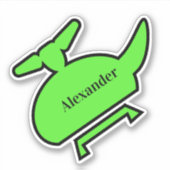 Helikopter verjaardagsfeestje gunst sticker (Voorkant)