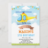 Helikopter verjaardagsfeestje uitnodiging (Voorkant)