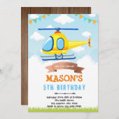 Helikopter verjaardagsfeestje uitnodiging (Voorkant / Achterkant)