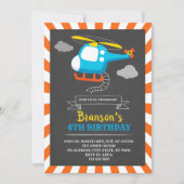 Helikopter verjaardagsfeestje uitnodiging (Voorkant)