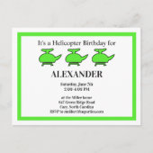 Helikopter verjaardagsfeestje uitnodiging briefkaart (Voorkant)