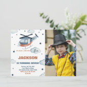 Helikopter verjaardagsuitnodigingen met foto kaart (Staand voorkant)