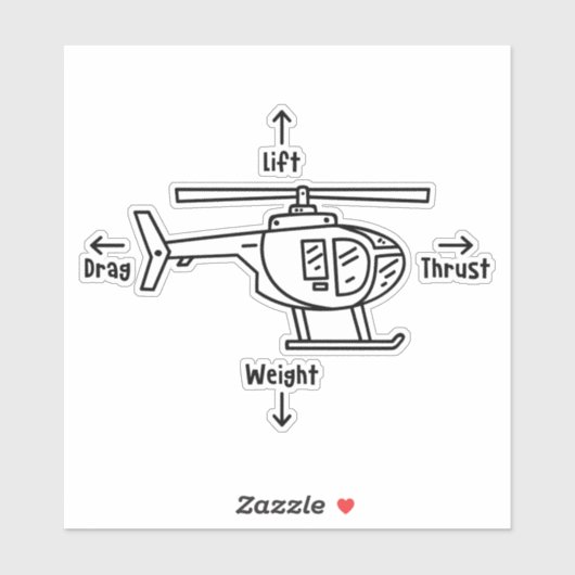 Helikopter vier troepen sticker (Vel)