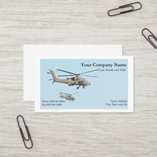 helikopter-Visitekaartje Visitekaartje (Voorkant / Achterkant in situ)
