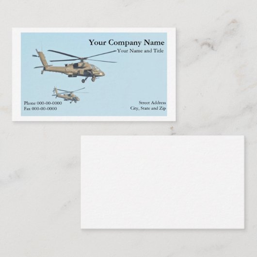 helikopter-Visitekaartje Visitekaartje (Voorkant / Achterkant)