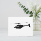 Helikopter vliegende Silhouette past kleur aan Briefkaart (Staand voorkant)