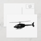 Helikopter vliegende Silhouette past kleur aan Briefkaart (Voorkant / Achterkant)