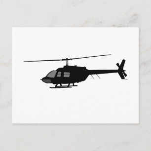 Helikopter vliegende Silhouette past kleur aan Briefkaart