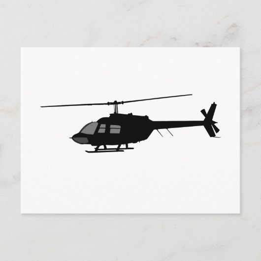 Helikopter vliegende Silhouette past kleur aan Briefkaart (Voorkant)