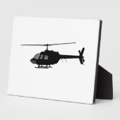Helikopter vliegende Silhouette past kleur aan Fotoplaat (Zijkant)
