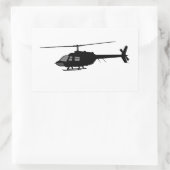 Helikopter vliegende Silhouette past kleur aan Rechthoekige Sticker (Tas)
