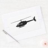 Helikopter vliegende Silhouette past kleur aan Rechthoekige Sticker (Envelop)