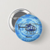 Helikopter voor blauwe hemel ronde button 5,7 cm (Voorkant /achterkant)