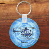 Helikopter voor blauwe hemel sleutelhanger (Voorkant)